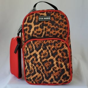 steve madden leopard backpack